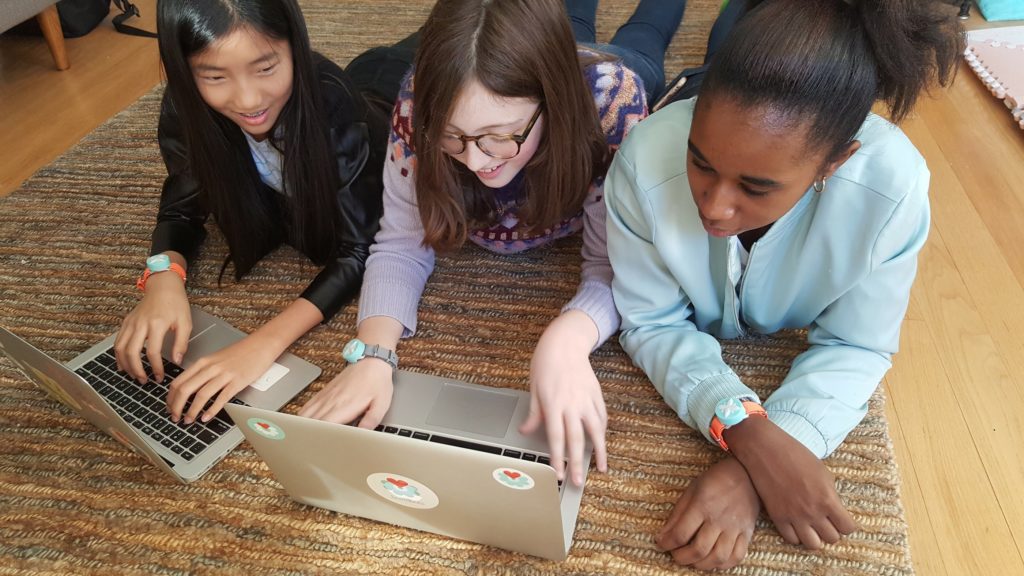 Young women with Jewelbots