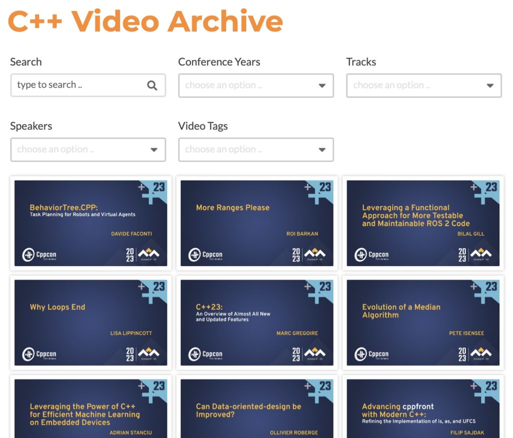 CppCon Video Archive Portal